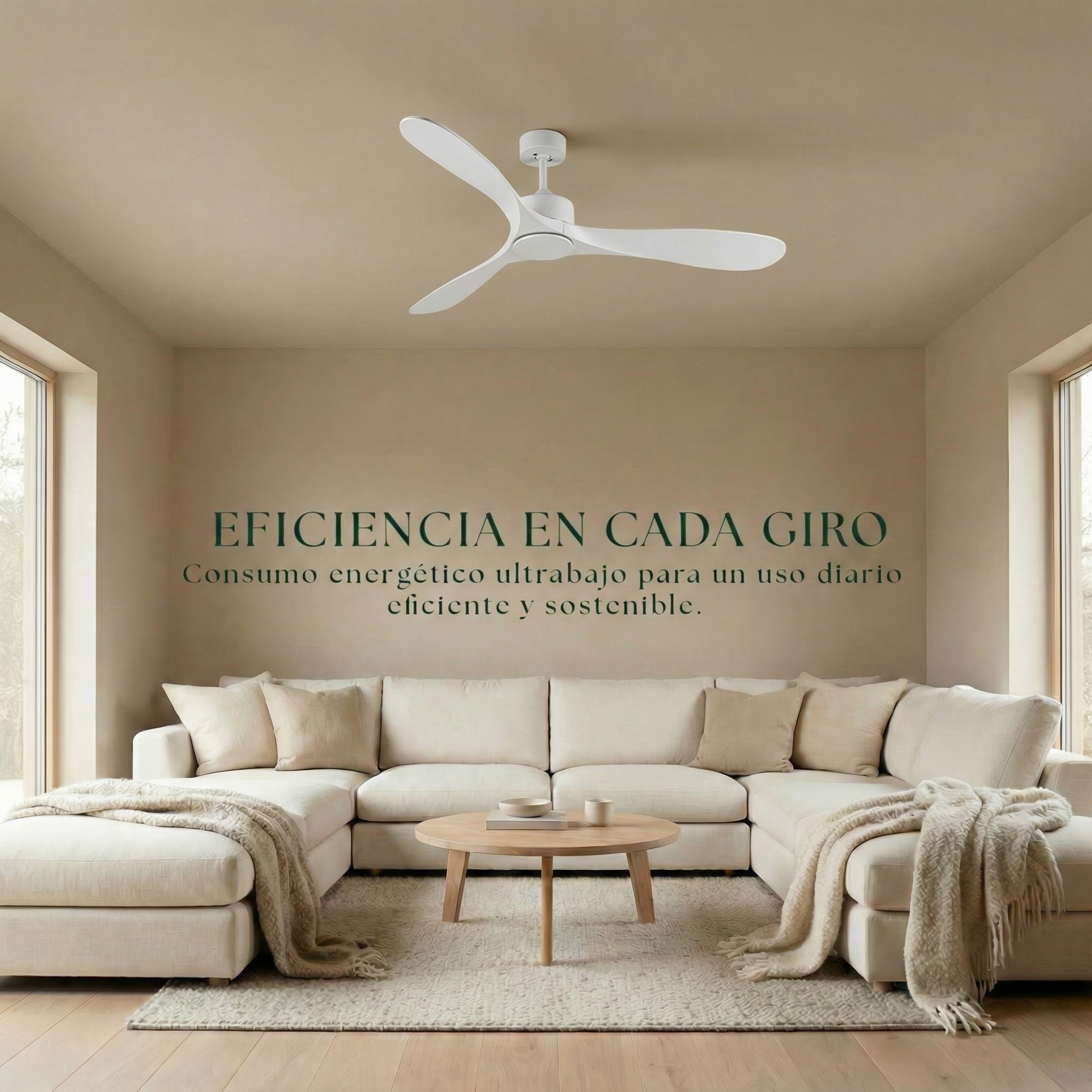 Boreal 132 cm Ceiling Fan (10–25 m²) – 3 ABS Blades