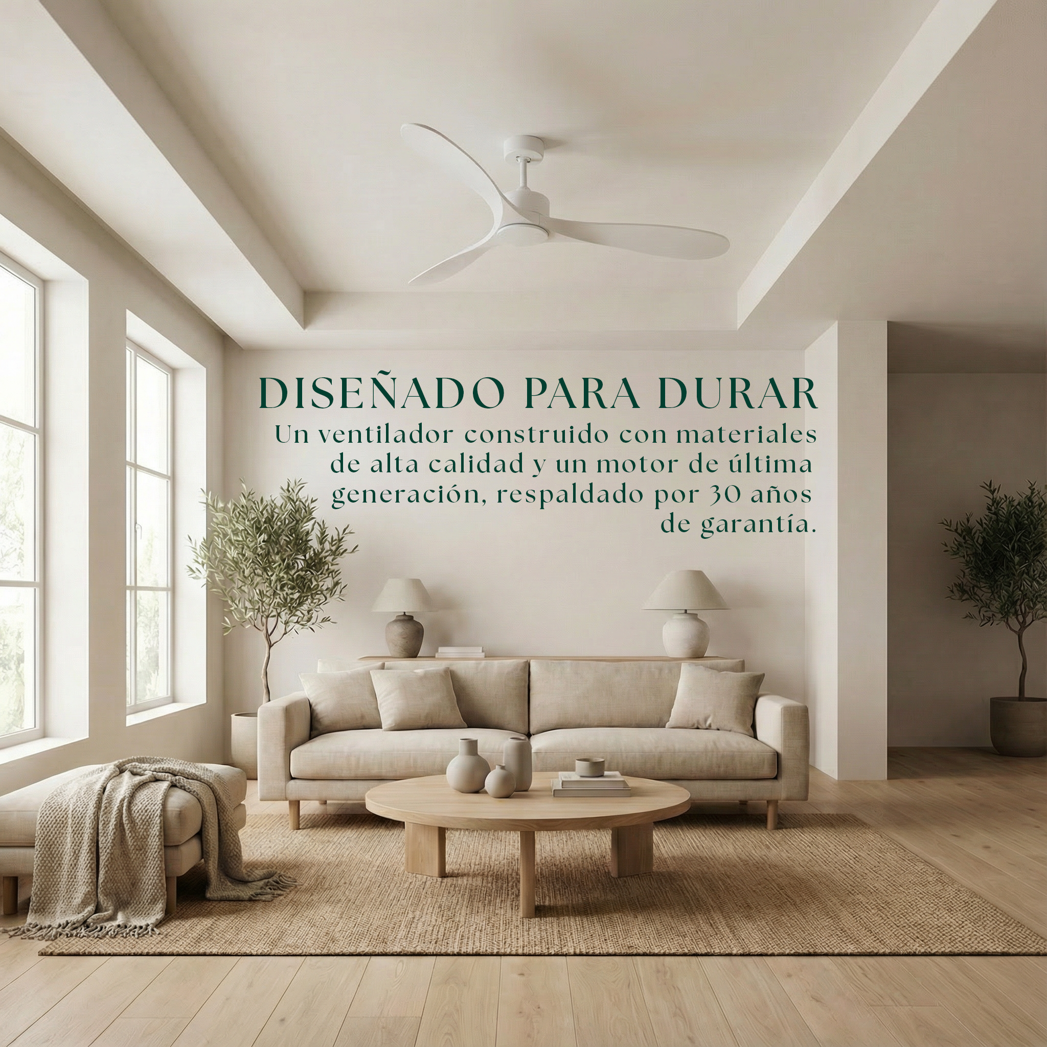 Boreal 132 cm Ceiling Fan (10–25 m²) – 3 ABS Blades