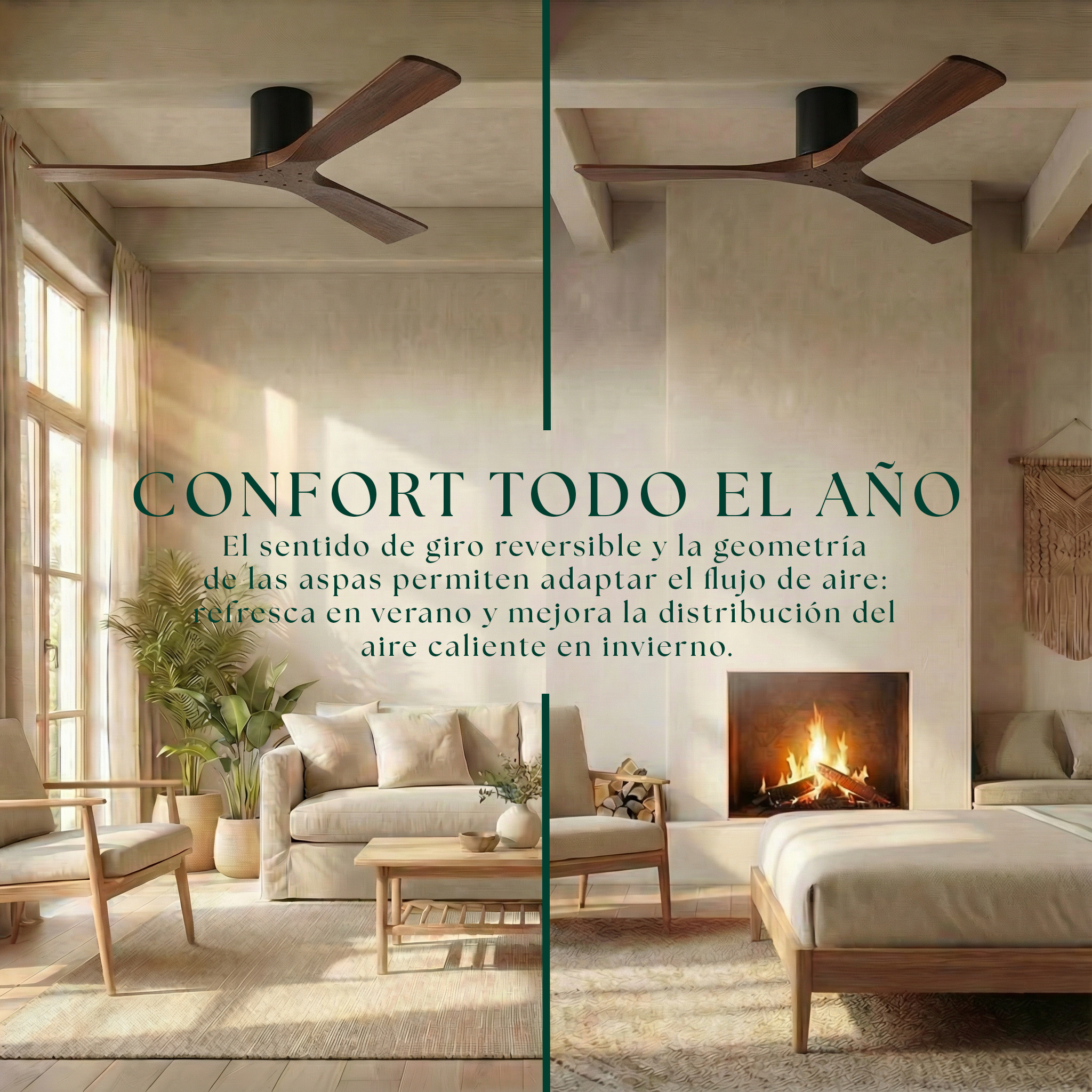 Etoile Wooden Ceiling Fan 132 cm & 112 cm
