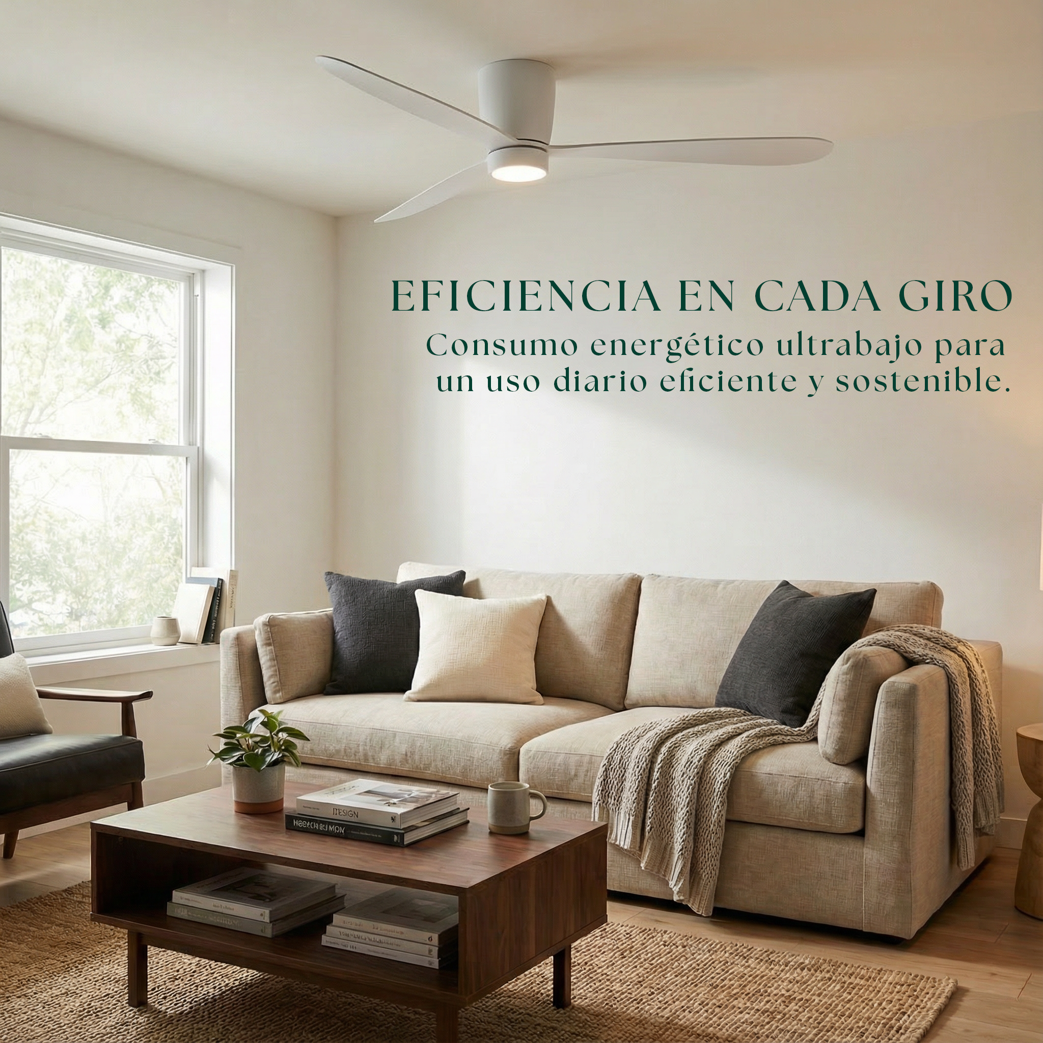 Sirocco 132 cm Ceiling Fan (10–25 m²) – 3 ABS Blades