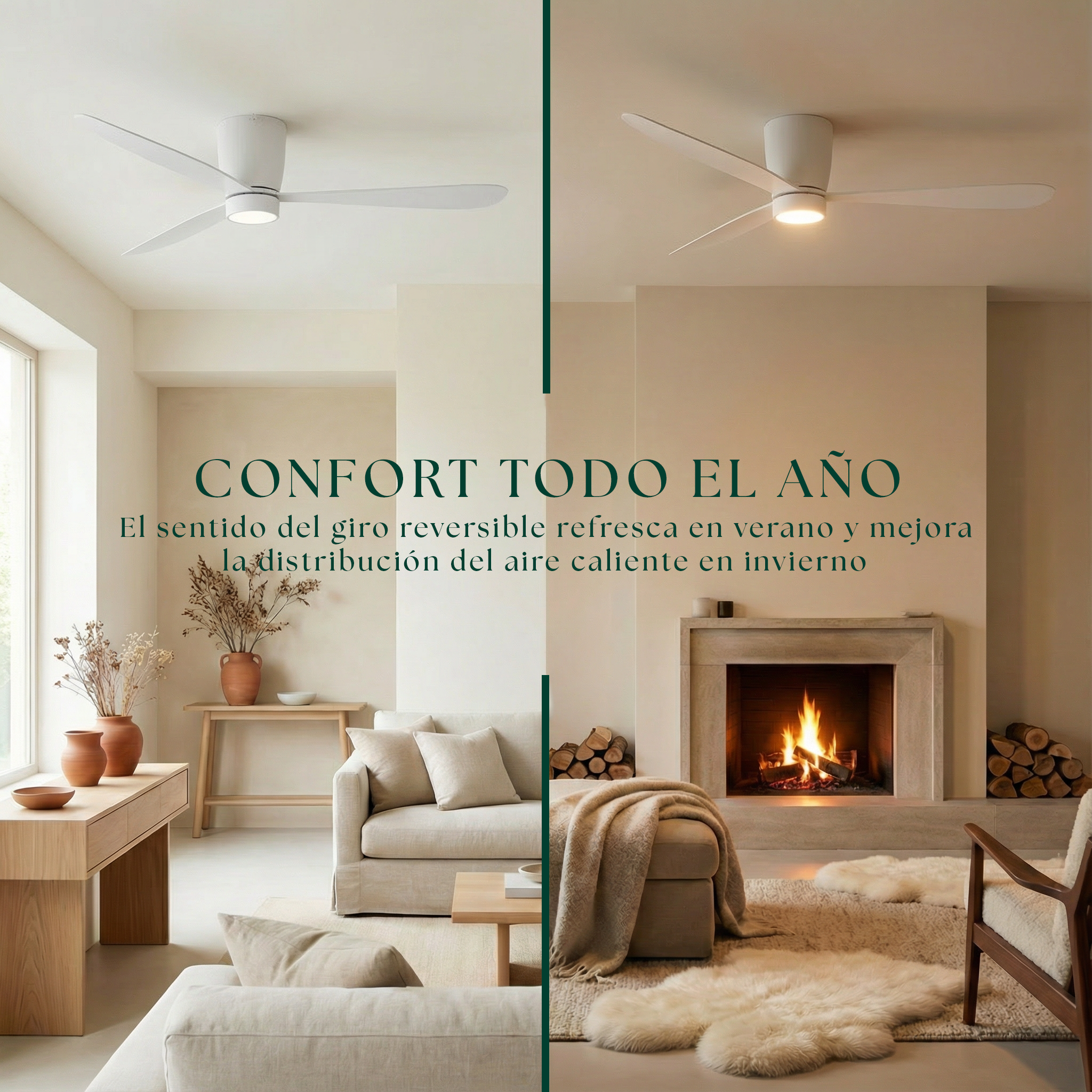 Sirocco 132 cm Ceiling Fan (10–25 m²) – 3 ABS Blades
