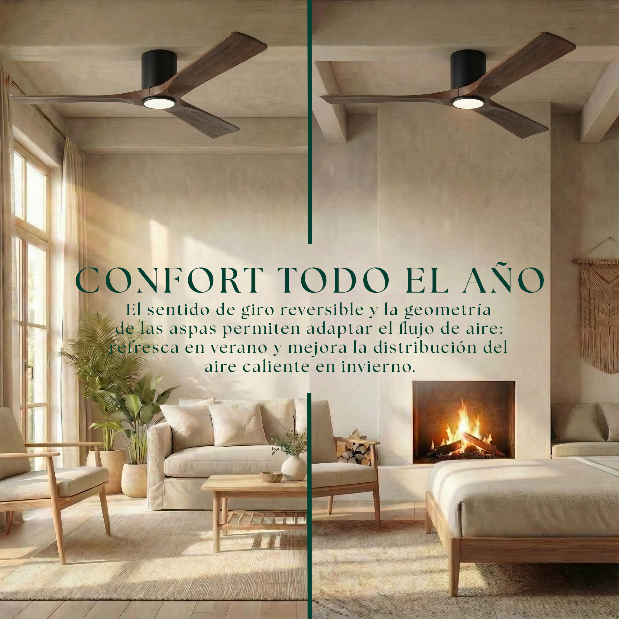 Etoile Wooden Ceiling Fan 132 cm & 112 cm