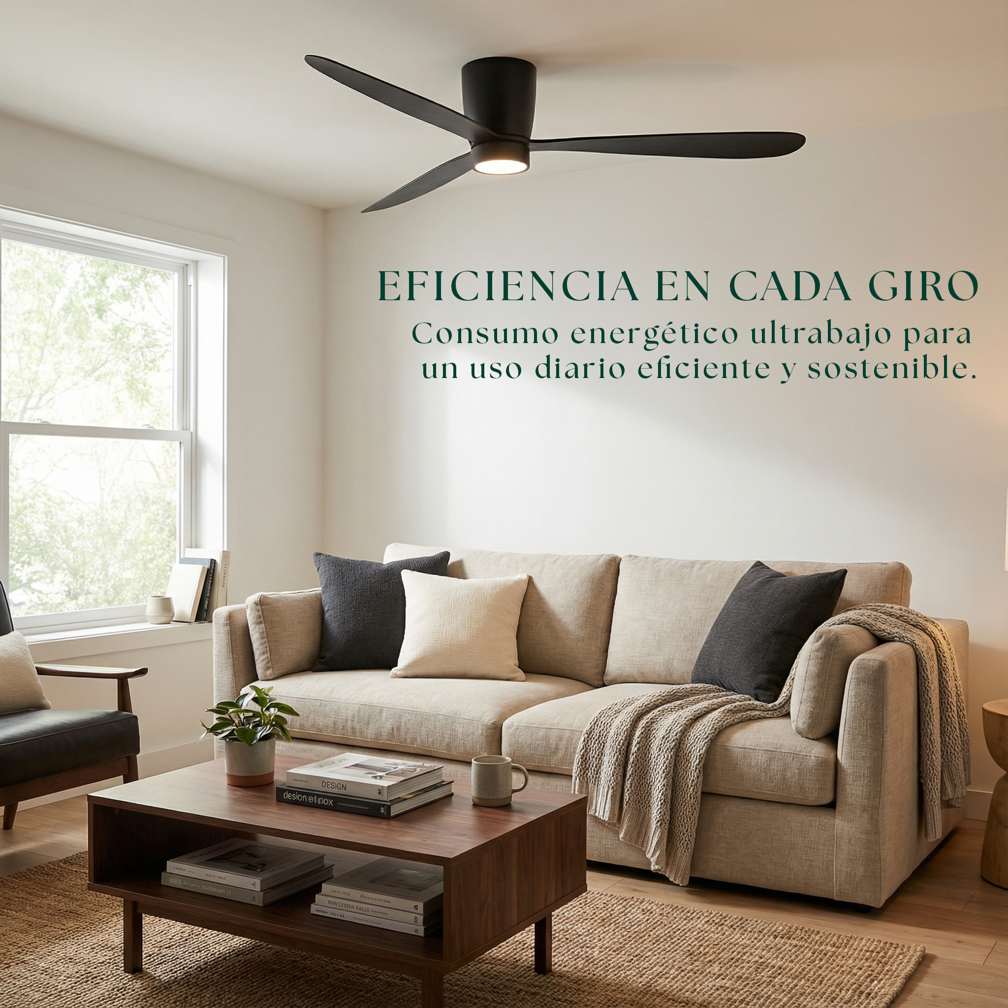 Sirocco 132 cm Ceiling Fan (10–25 m²) – 3 ABS Blades