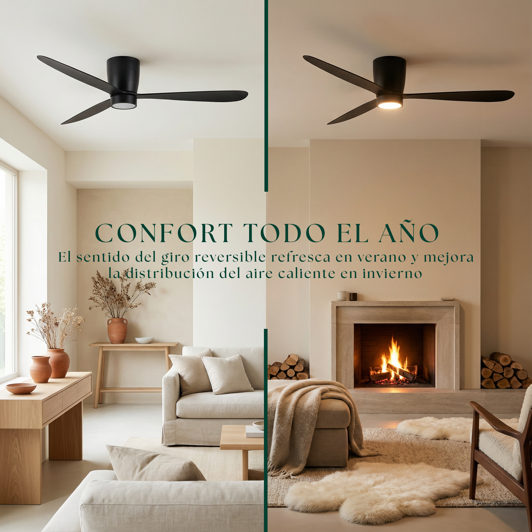 Sirocco 132 cm Ceiling Fan (10–25 m²) – 3 ABS Blades