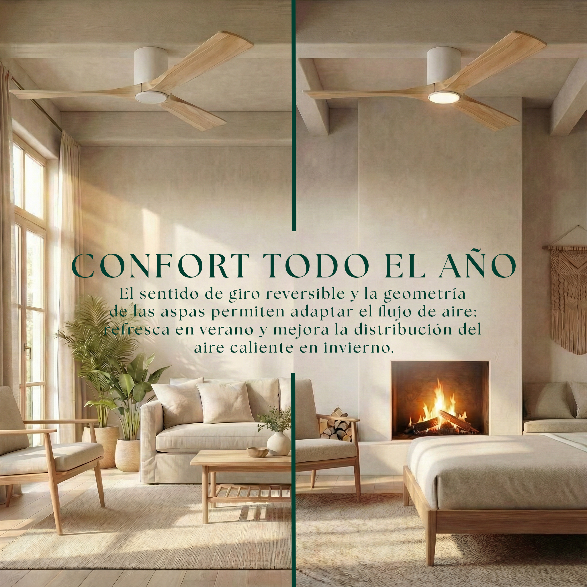 Etoile Wooden Ceiling Fan 132 cm & 112 cm