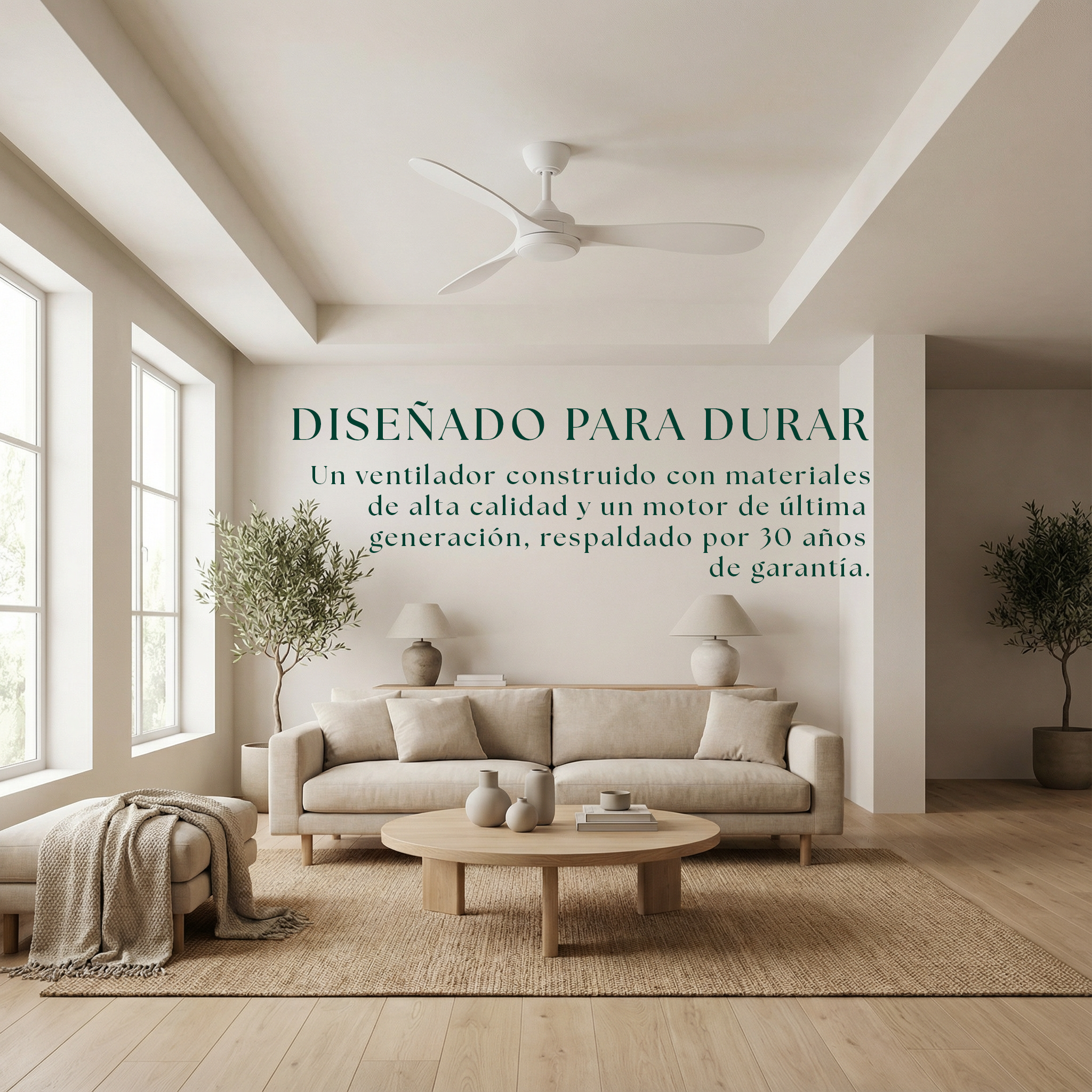 Boreal 132 cm Ceiling Fan (10–25 m²) – 3 ABS Blades