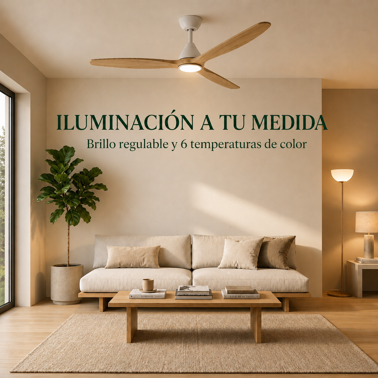 Ventilador de techo Dolomiti de madera (132 cm / 112 cm)
