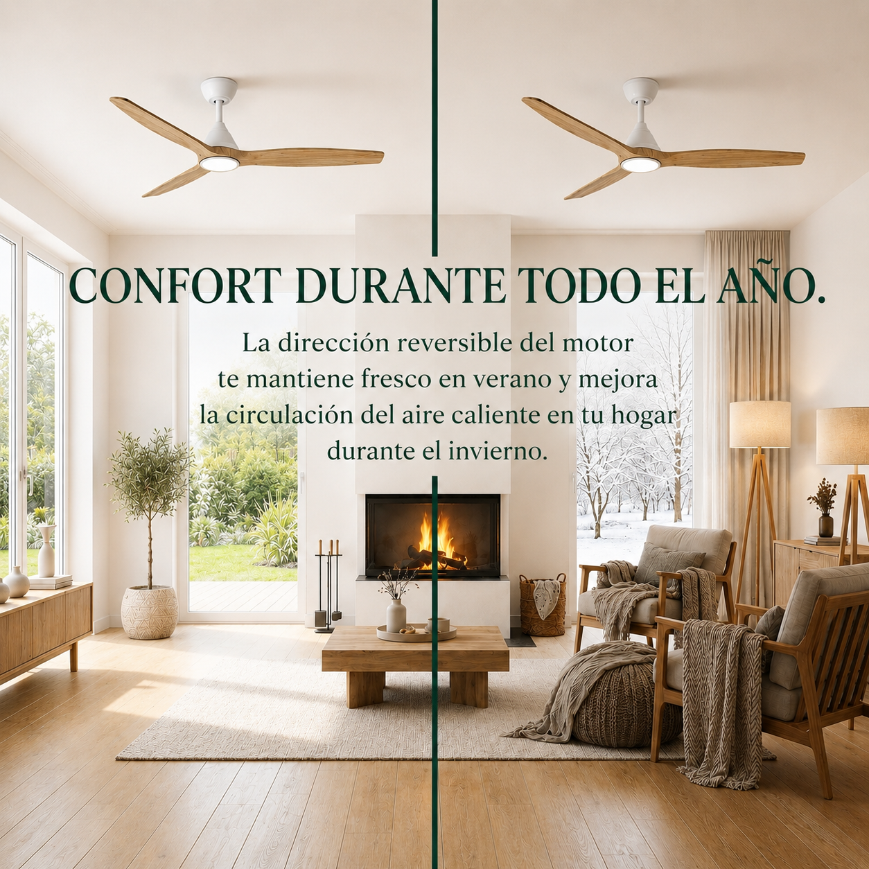 Ventilador de techo Dolomiti de madera (132 cm / 112 cm)