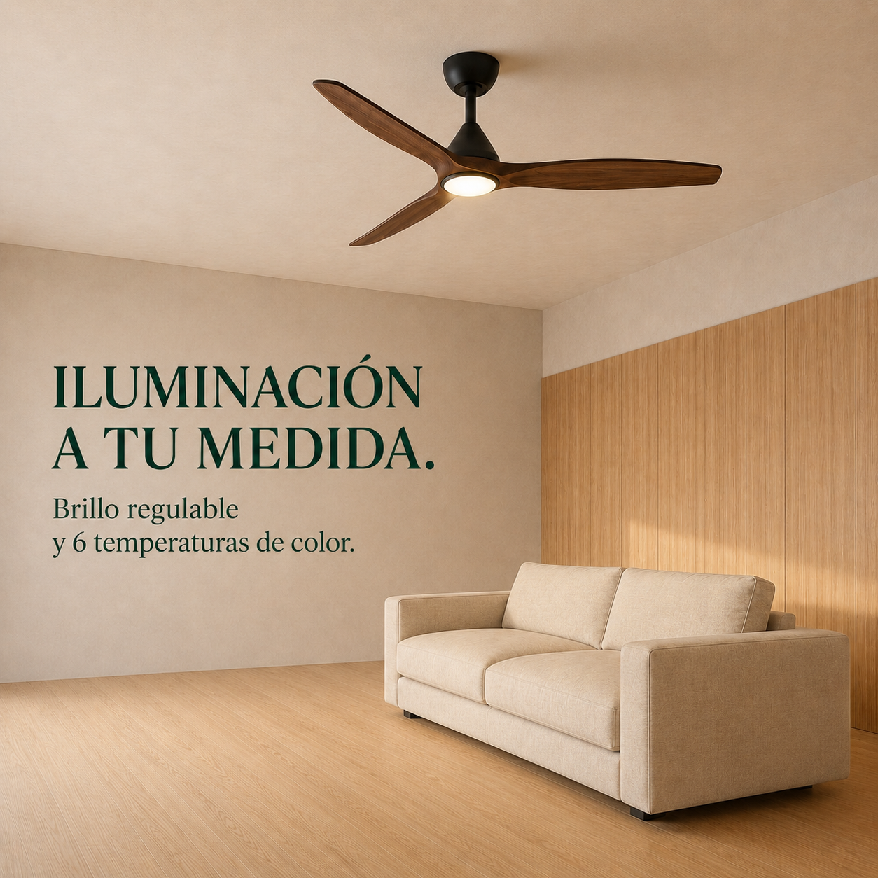 Ventilador de techo Dolomiti de madera (132 cm / 112 cm)