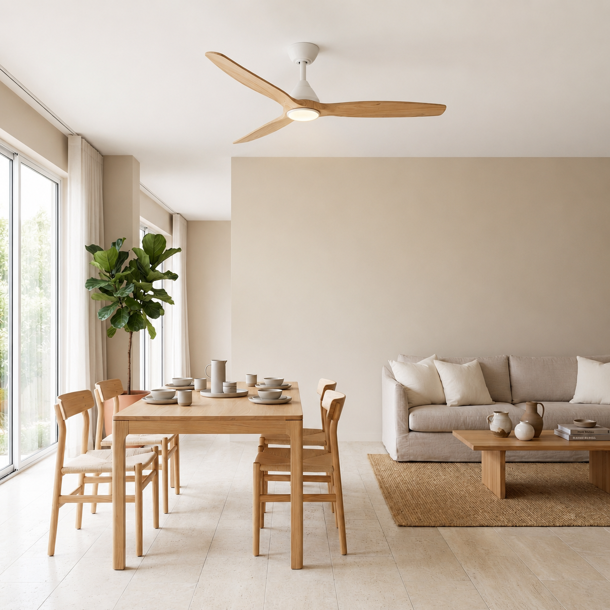 Ventilador de techo Dolomiti de madera (132 cm / 112 cm)