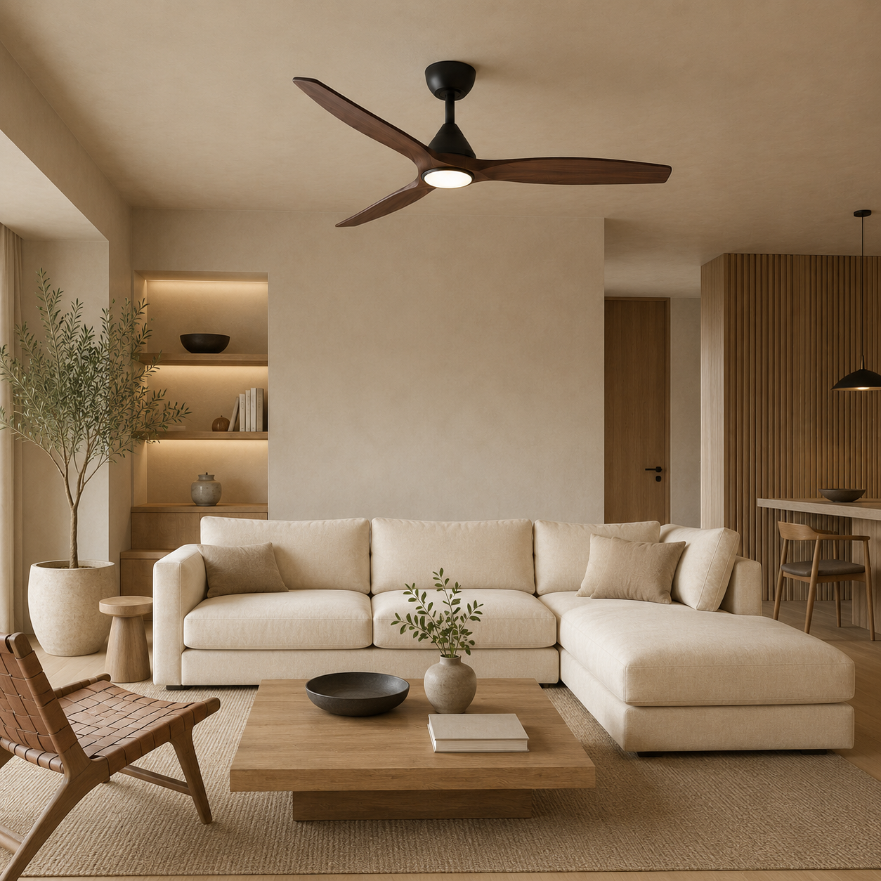 Ventilador de techo Dolomiti de madera (132 cm / 112 cm)