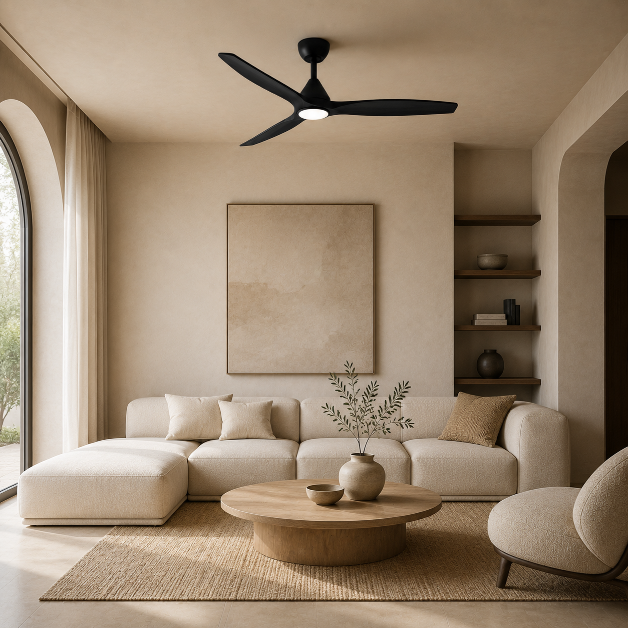 Ventilador de techo Dolomiti de madera (132 cm / 112 cm)