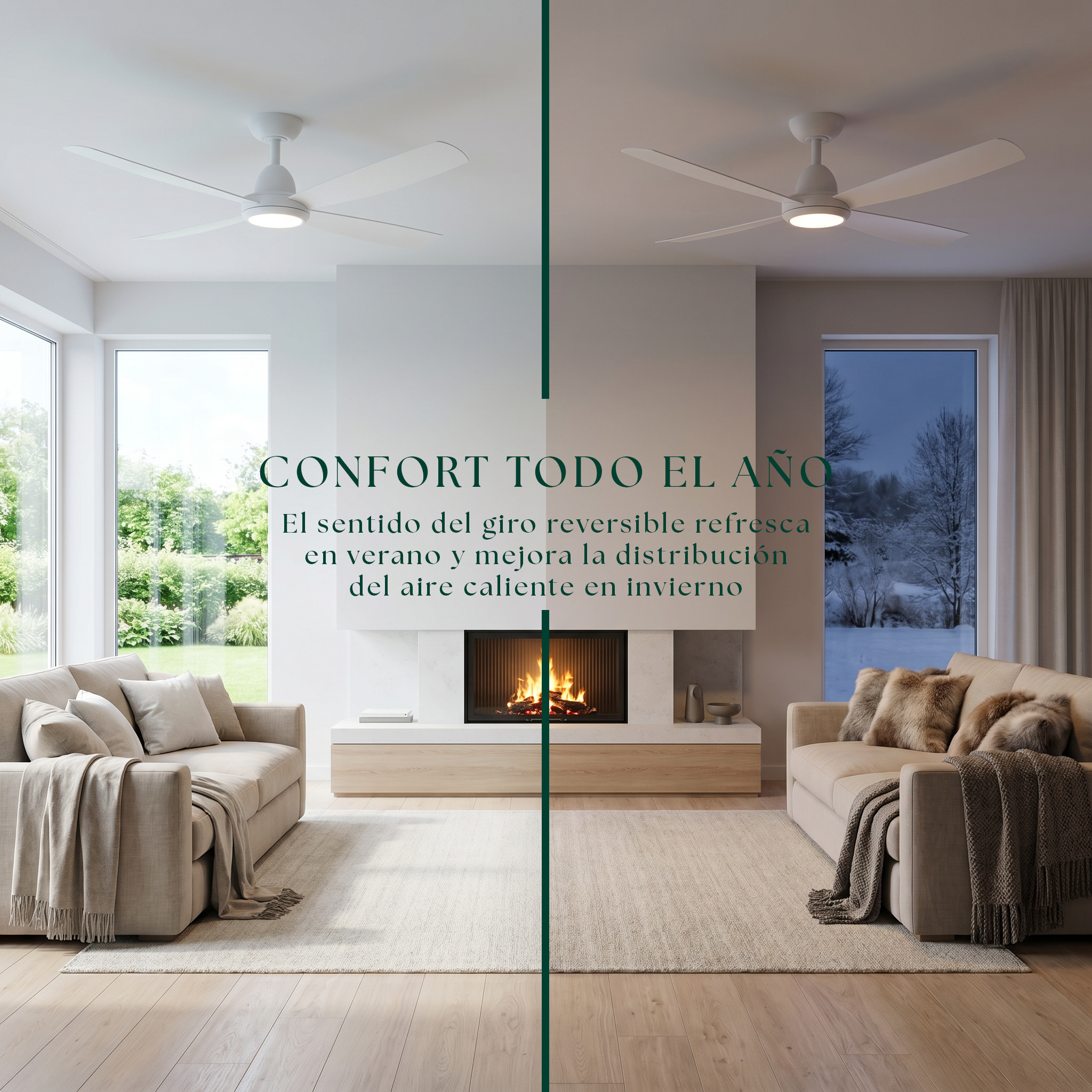 Saona 122 cm Ceiling Fan (7–20 m²) – 4 ABS Blades