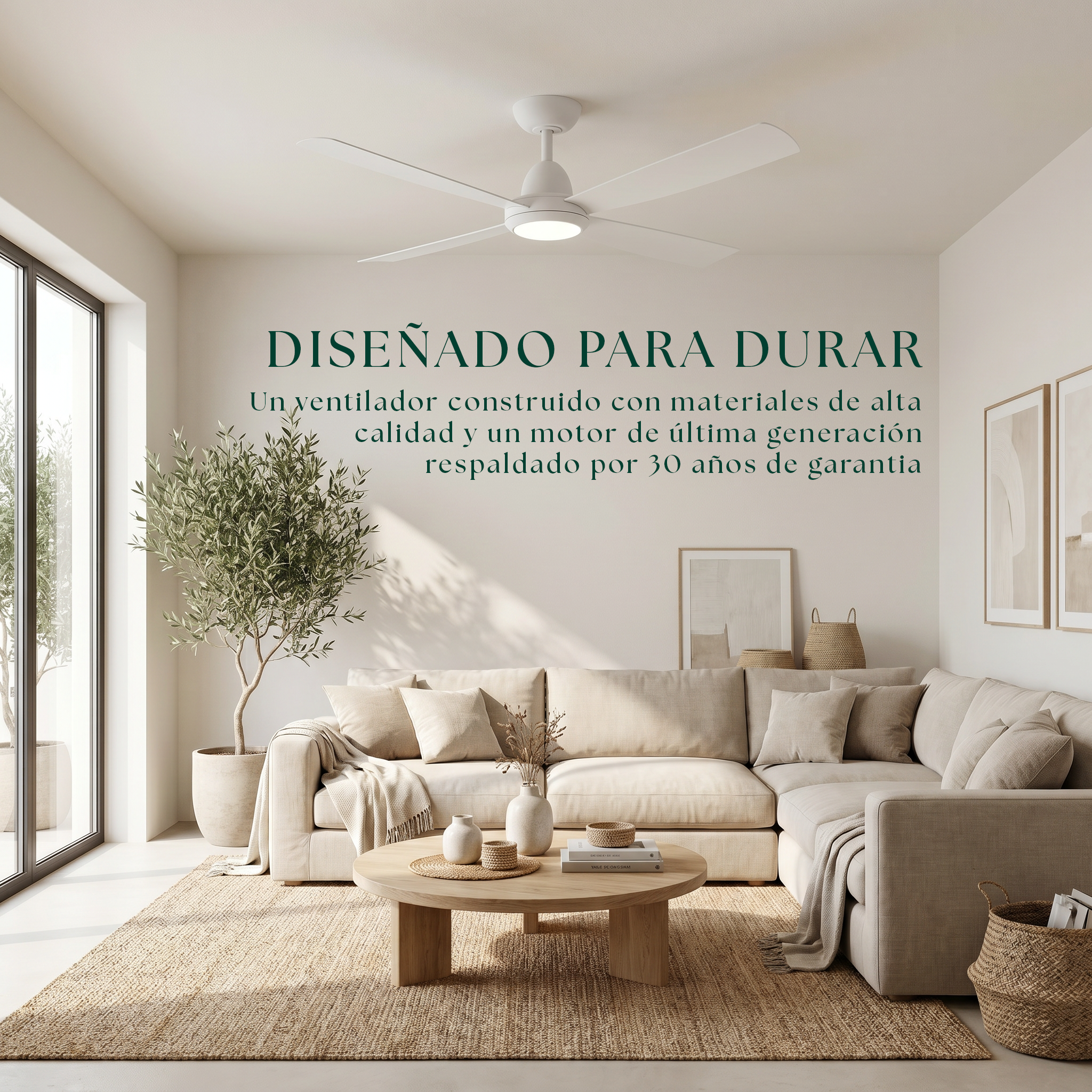 Saona 122 cm Ceiling Fan (7–20 m²) – 4 ABS Blades