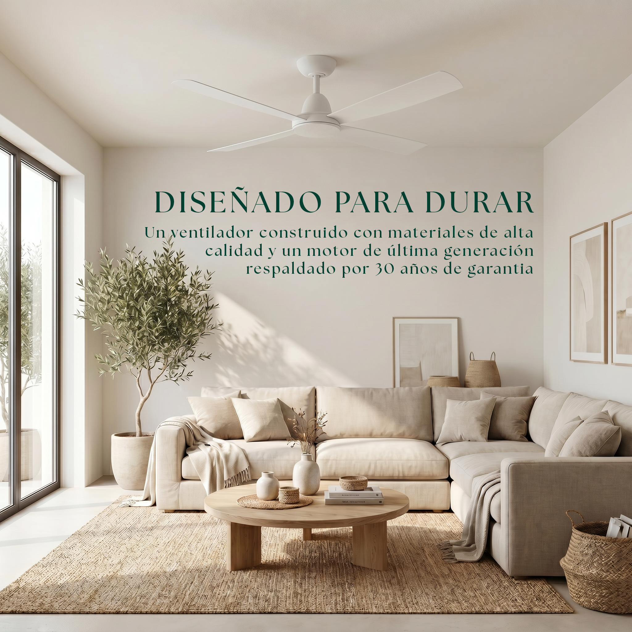 Saona 122 cm Ceiling Fan (7–20 m²) – 4 ABS Blades