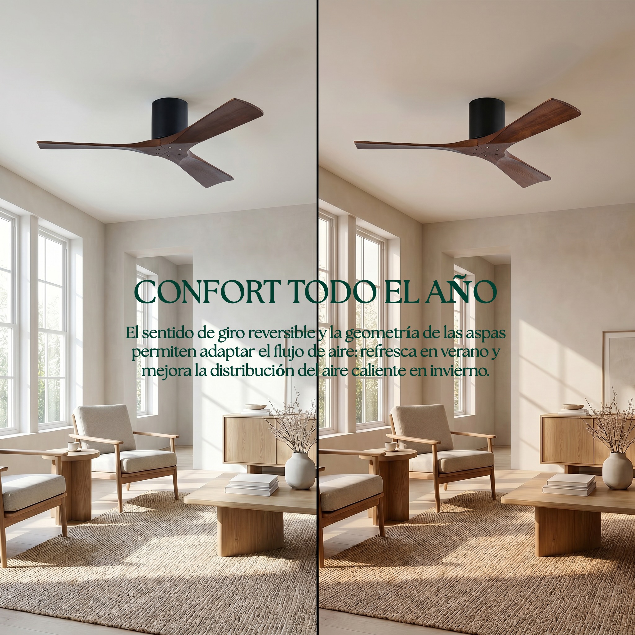 Etoile Wooden Ceiling Fan 132 cm & 112 cm