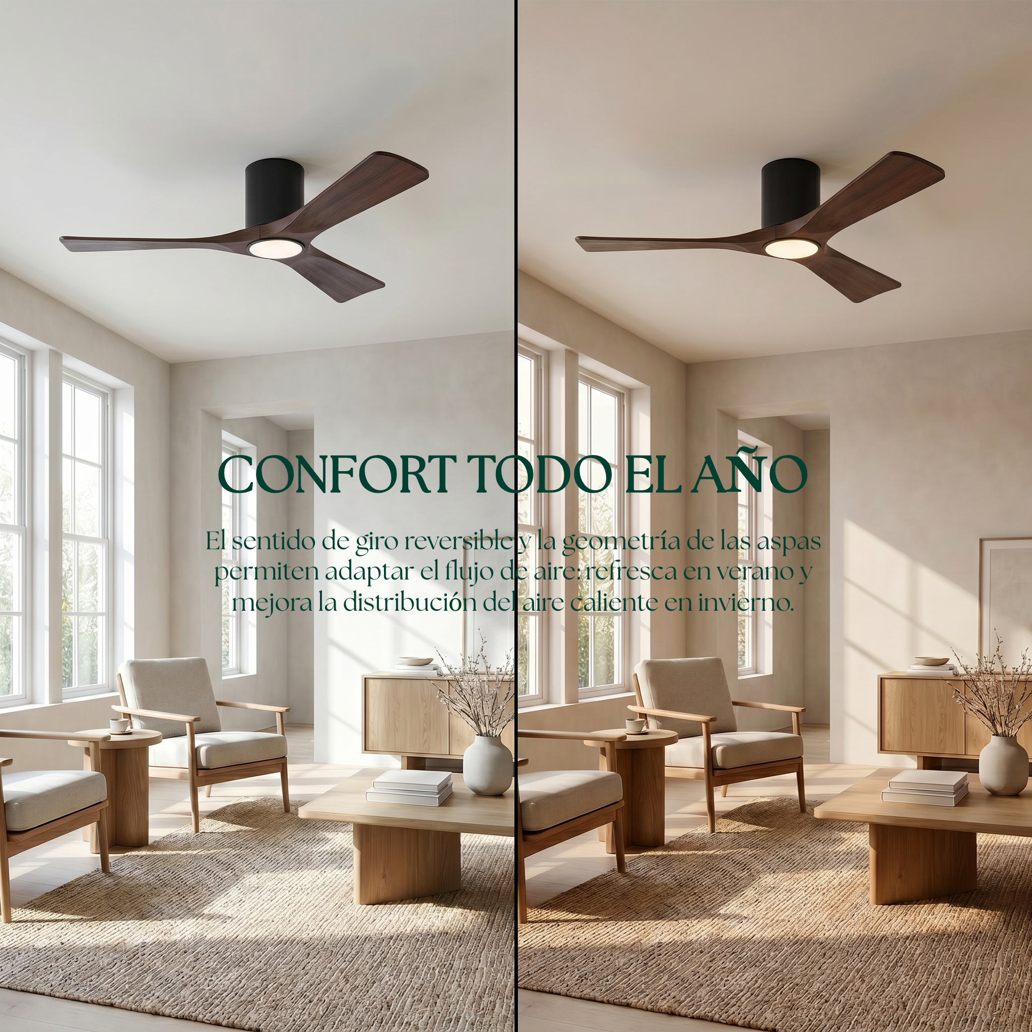 Etoile Wooden Ceiling Fan 132 cm & 112 cm