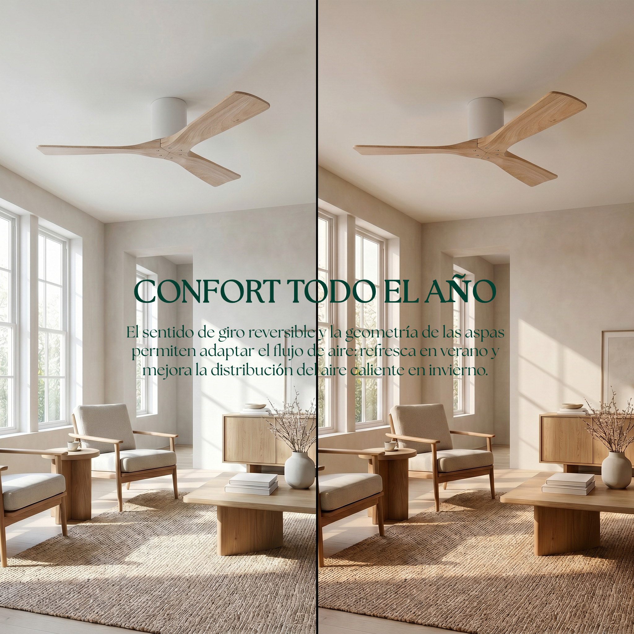 Etoile Wooden Ceiling Fan 132 cm & 112 cm