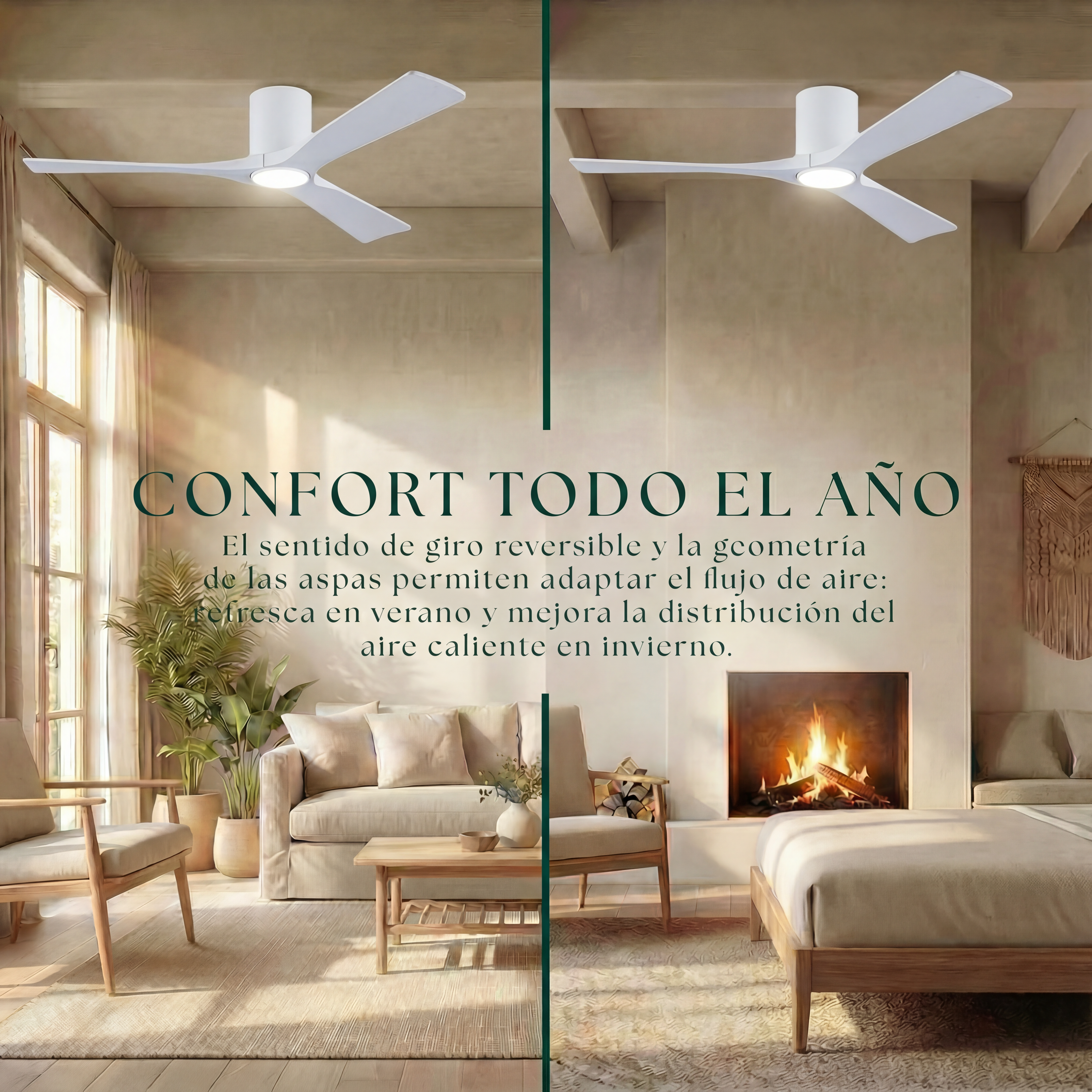 Etoile Wooden Ceiling Fan 132 cm & 112 cm