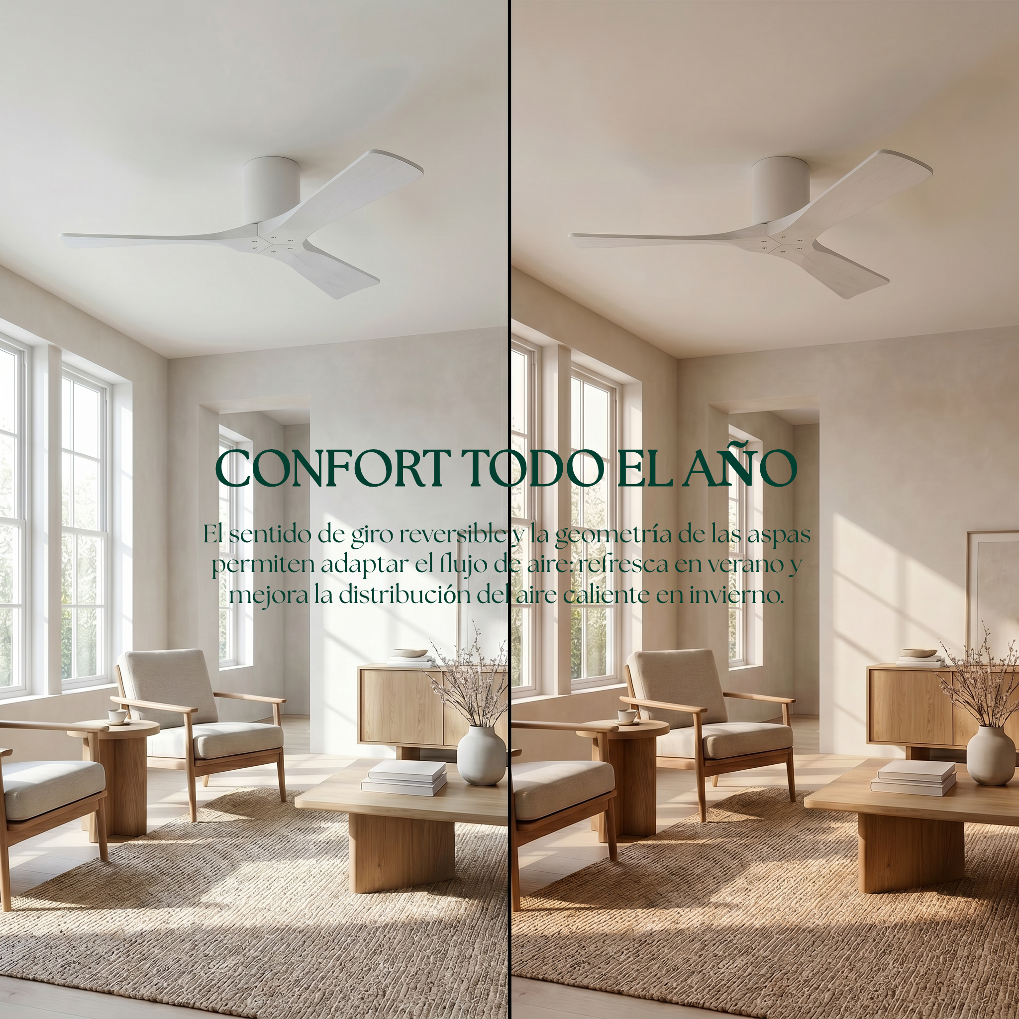 Etoile Wooden Ceiling Fan 132 cm & 112 cm