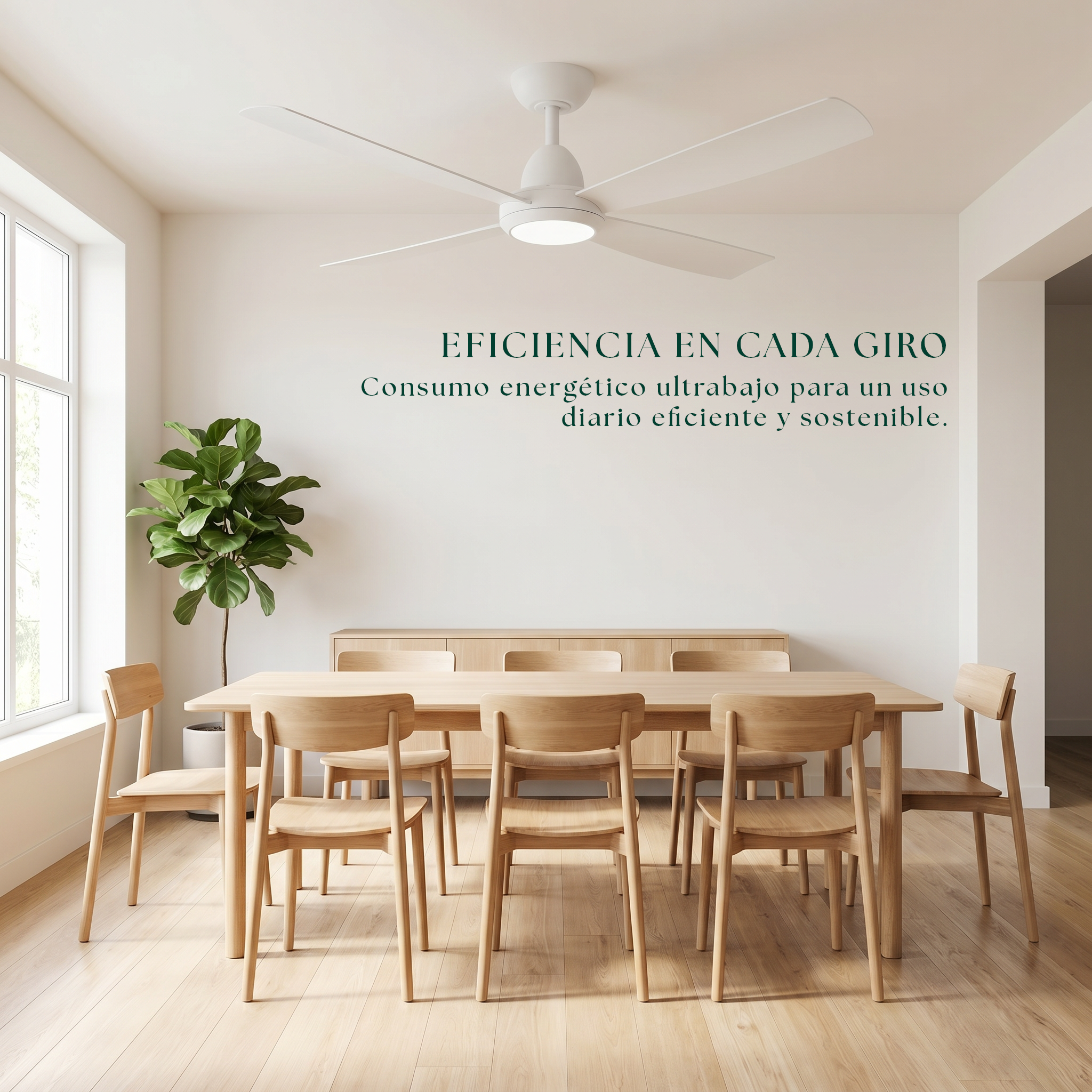 Saona 122 cm Ceiling Fan (7–20 m²) – 4 ABS Blades