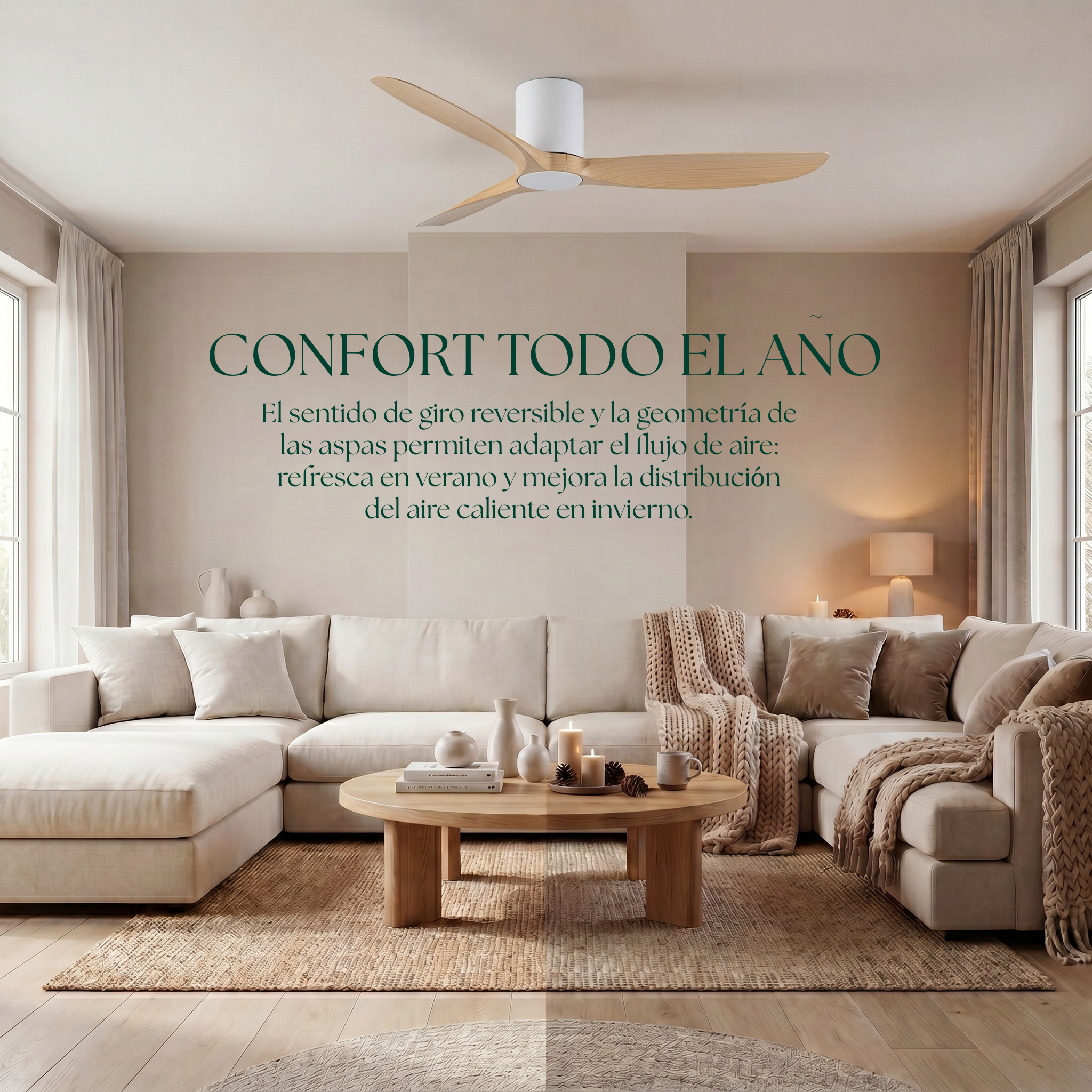 Golfet 132 cm Ceiling Fan (10–20 m²) – 3 ABS Blades