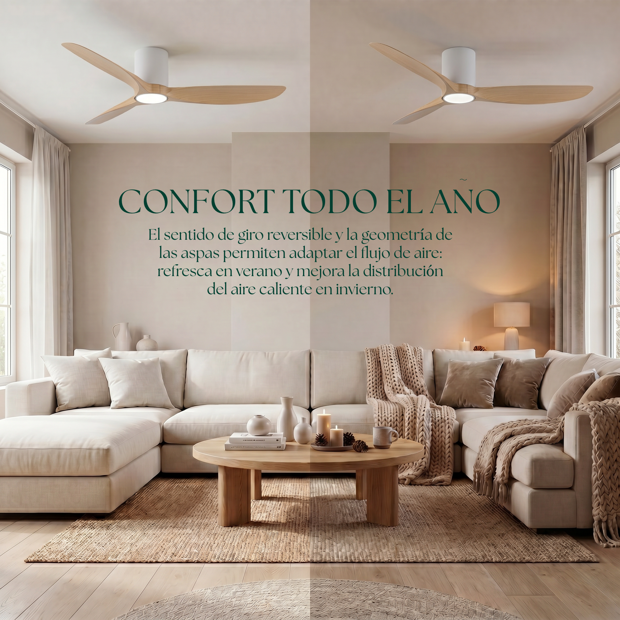 Golfet 132 cm Ceiling Fan (10–20 m²) – 3 ABS Blades