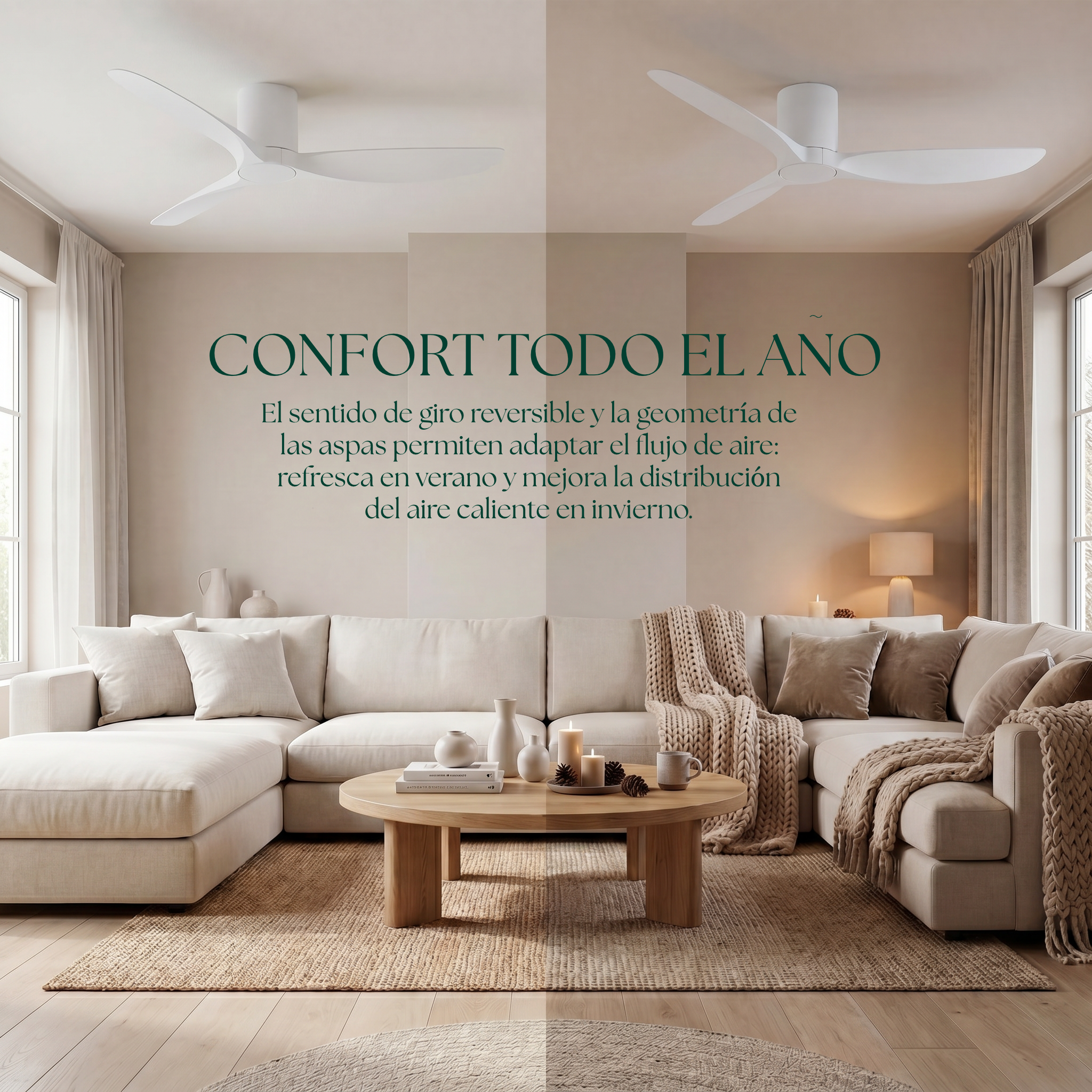 Golfet 132 cm Ceiling Fan (10–20 m²) – 3 ABS Blades