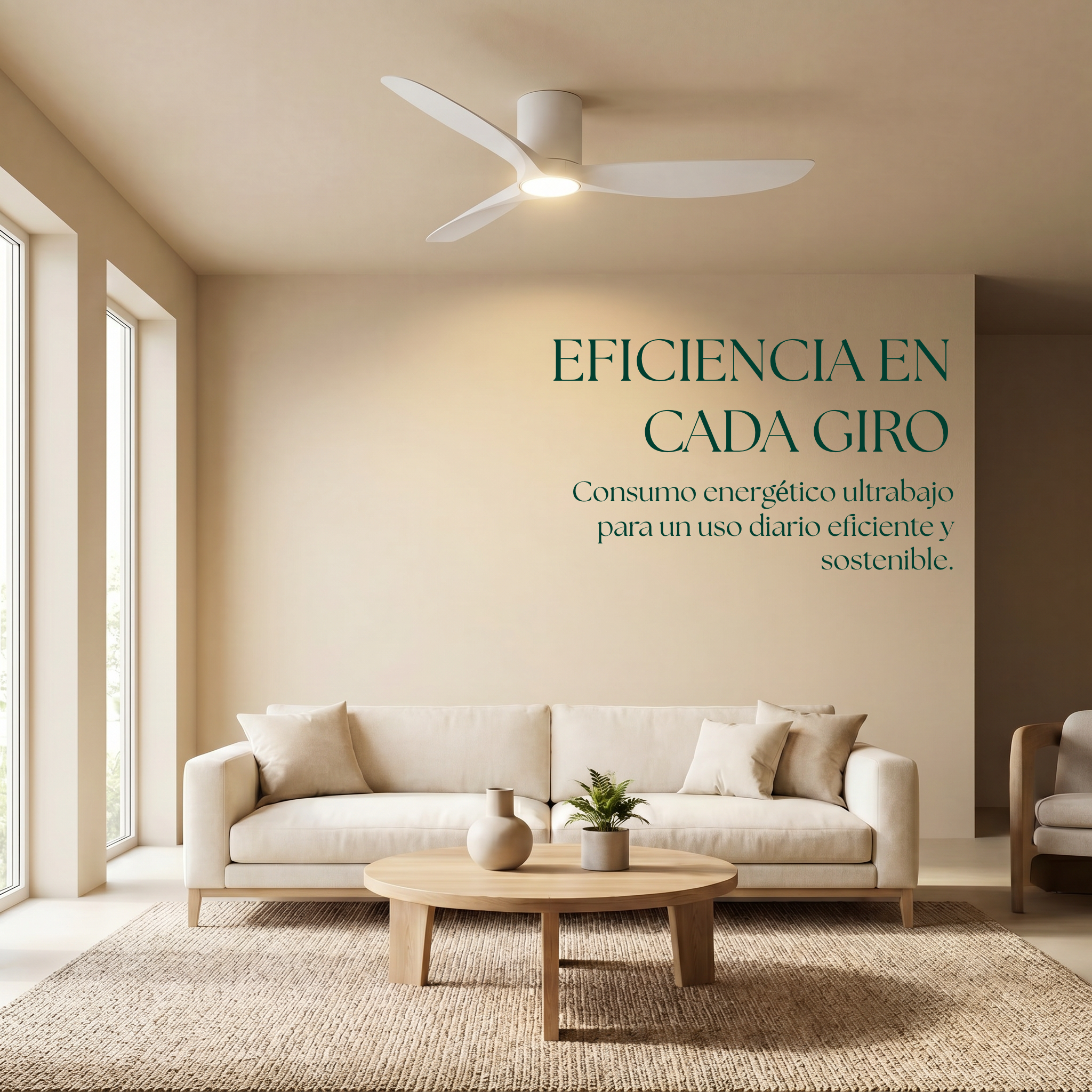 Golfet 132 cm Ceiling Fan (10–20 m²) – 3 ABS Blades