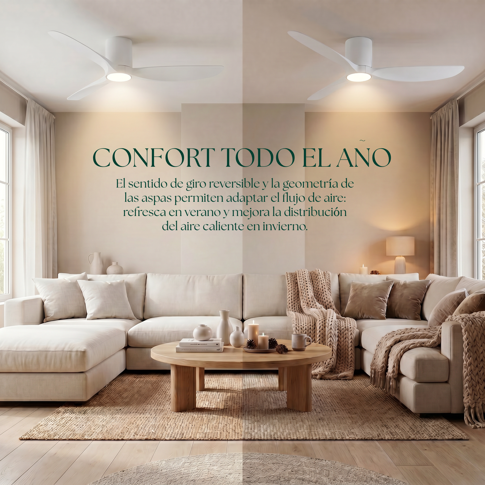 Golfet 132 cm Ceiling Fan (10–20 m²) – 3 ABS Blades