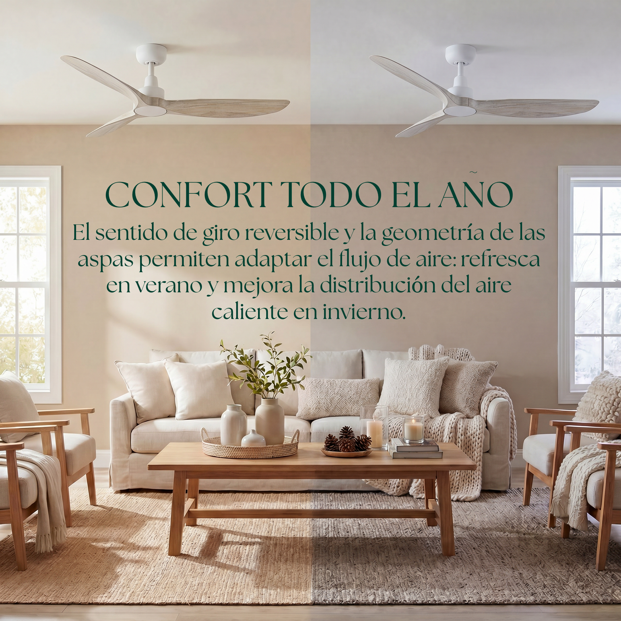Marea 132 cm Ceiling Fan (10–25 m²) – 3 ABS Blades
