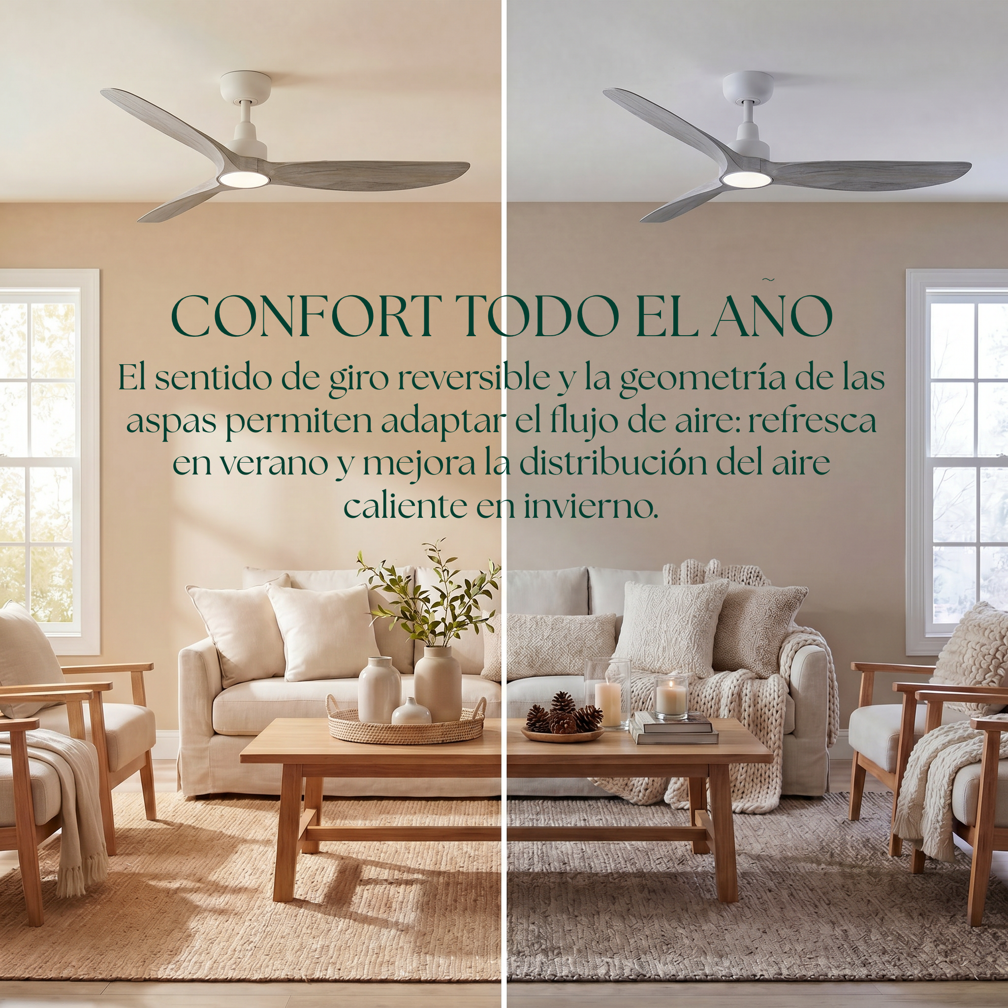 Marea 132 cm Ceiling Fan (10–25 m²) – 3 ABS Blades
