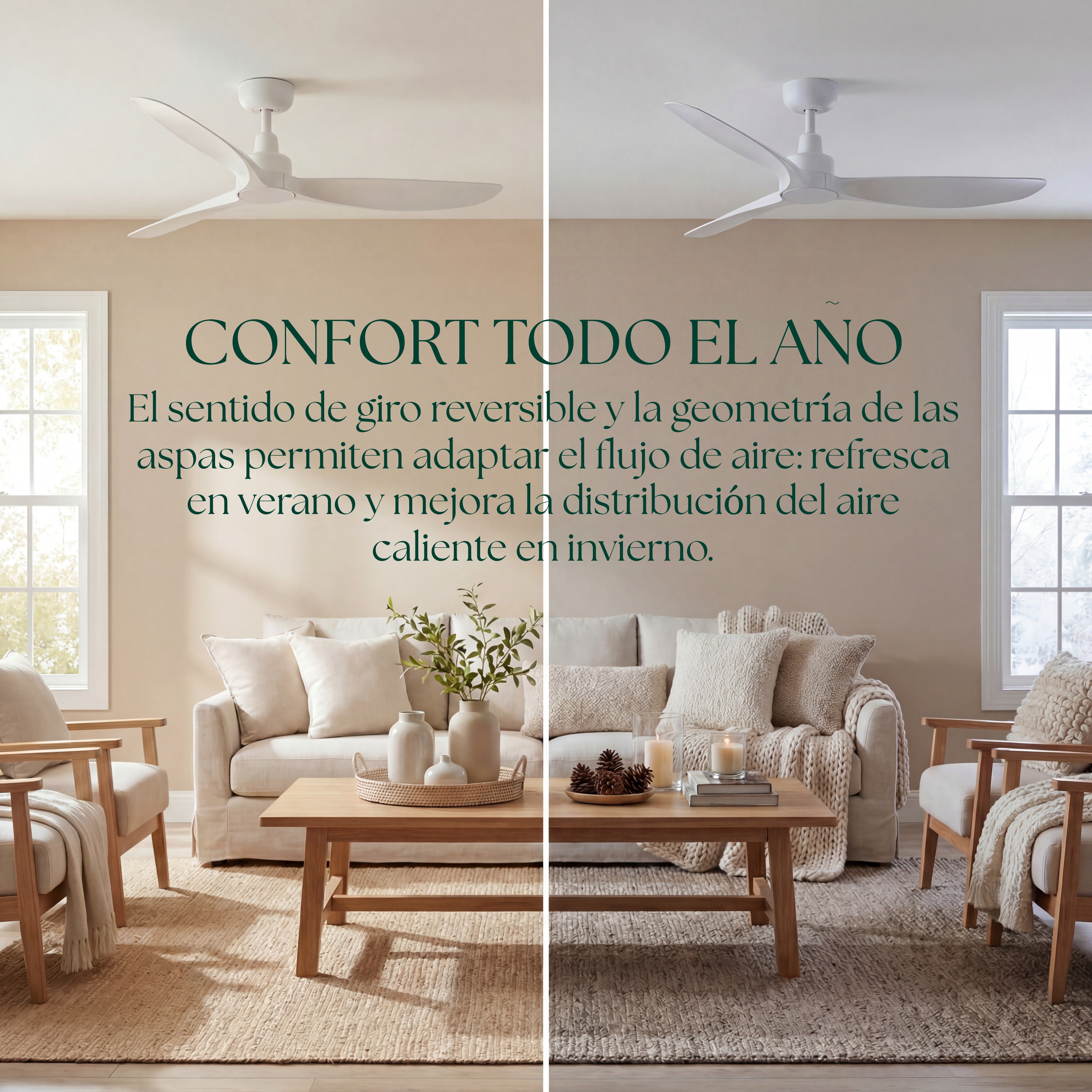 Marea 132 cm Ceiling Fan (10–25 m²) – 3 ABS Blades