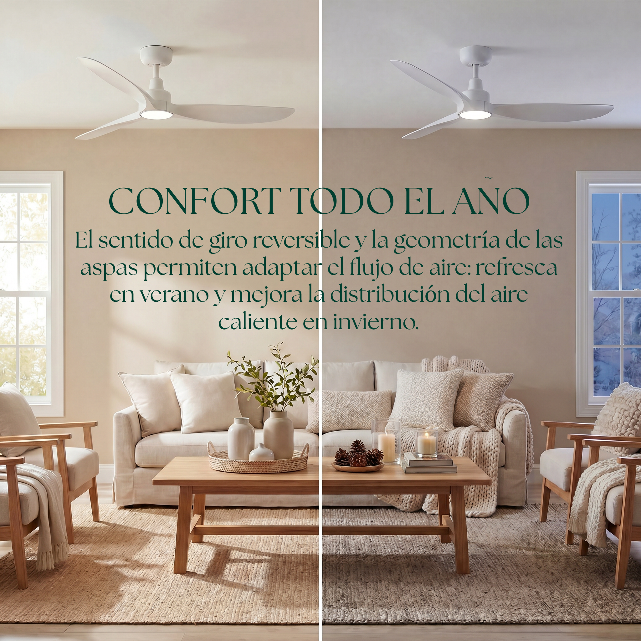 Marea 132 cm Ceiling Fan (10–25 m²) – 3 ABS Blades