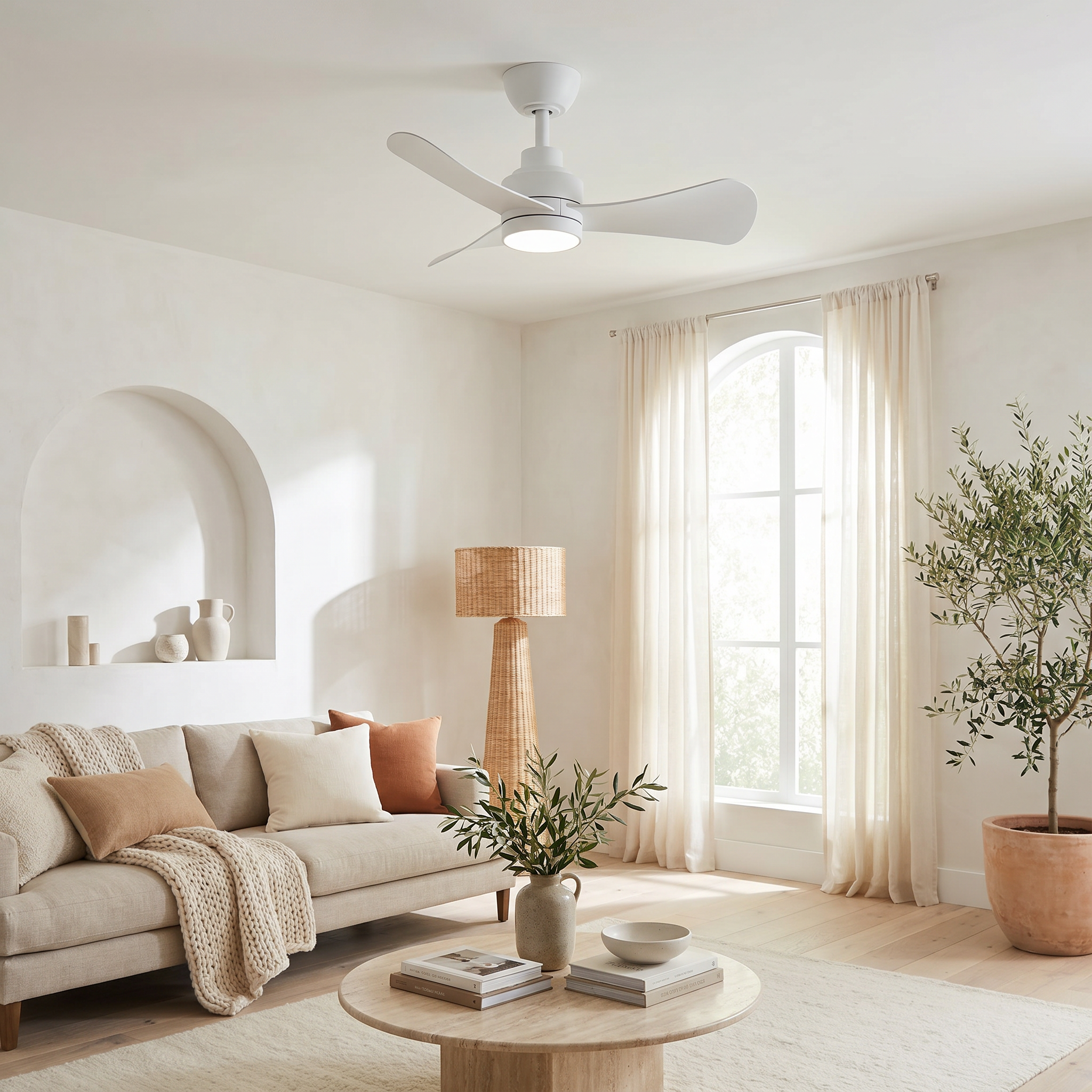 Turqueta 83 cm Ceiling Fan (<8 m²) – 3 ABS Blades with LED Light