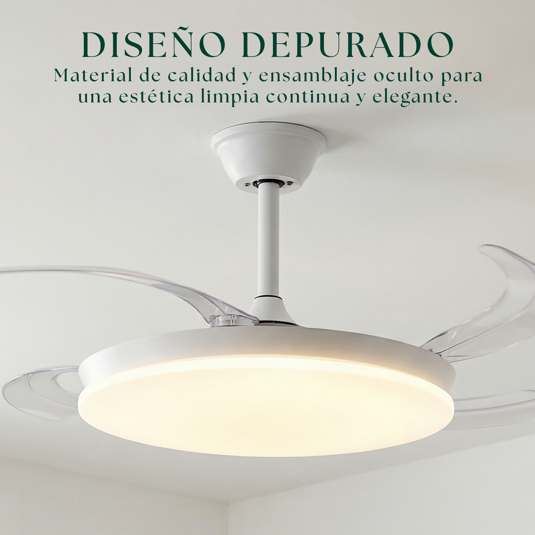 Milos 55 cm Ceiling Fan (6–15 m²) – Compact with LED Light