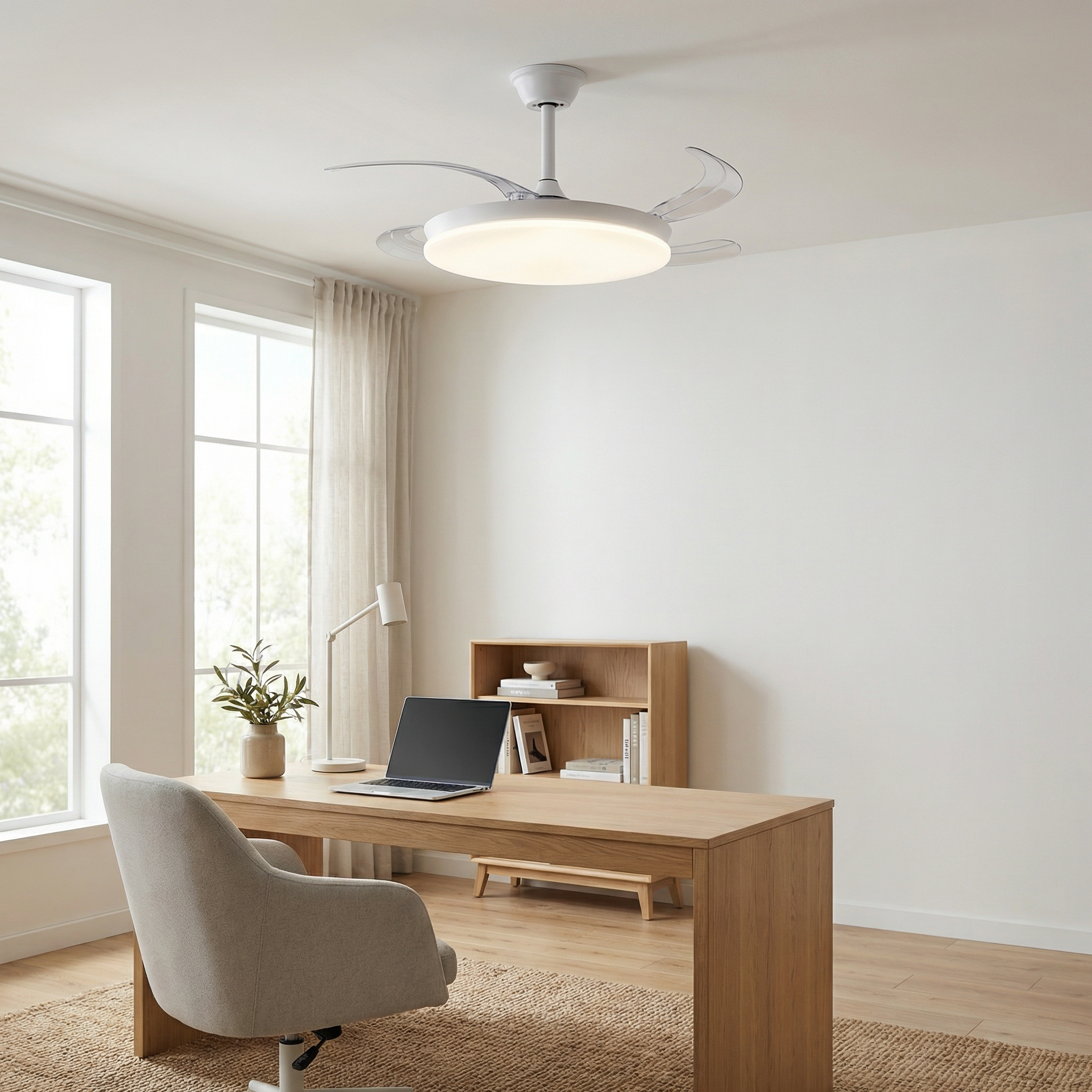 Milos 55 cm Ceiling Fan (6–15 m²) – Compact with LED Light