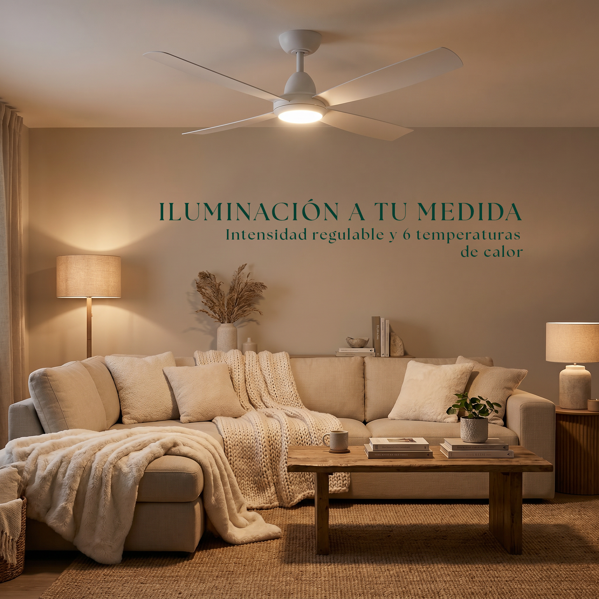 Saona 122 cm Ceiling Fan (7–20 m²) – 4 ABS Blades